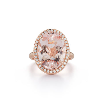10.30ct Oval Morganite Cocktail Ring