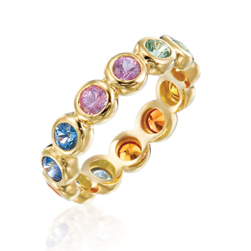 Multi Color Sapphire Moonlight Band