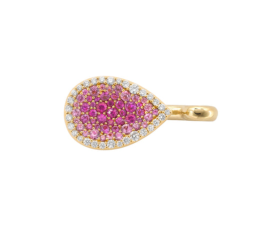 Identity Pommel Pear Link in Pink Sapphire and Diamonds