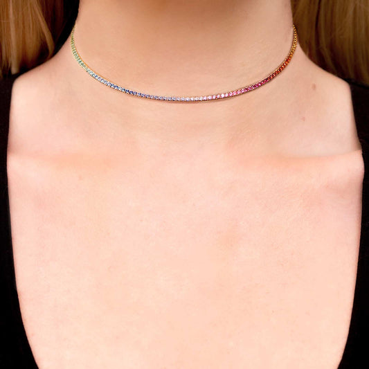 Rainbow Bar Choker