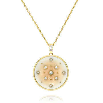 Luxe Nude Enamel Diamond Pendant