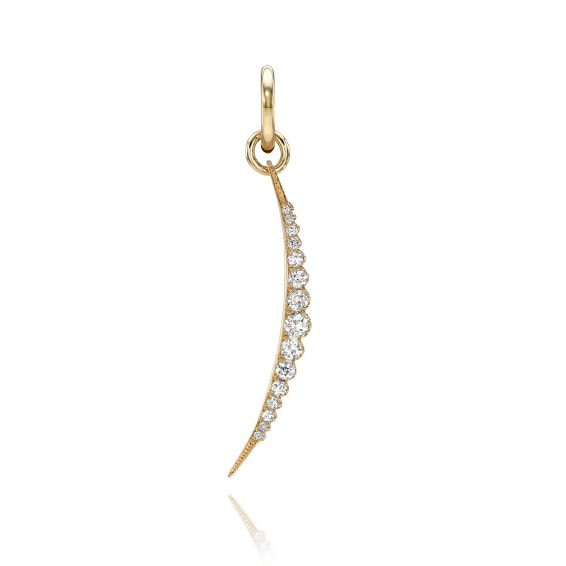 Small Ophelia Crescent Moon Charm with Pave