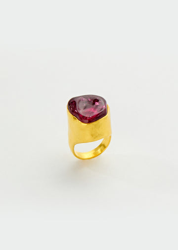 Pink Tourmaline Tibetan Ring