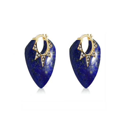 Classic Guitar Pick Earrings in Lapis