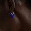 Classic Guitar Pick Earrings in Carved Lapis