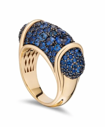 Large Blue Sapphire Vice Ring
