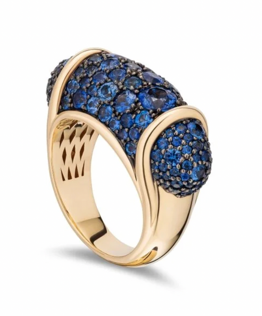 Large Blue Sapphire Vice Ring