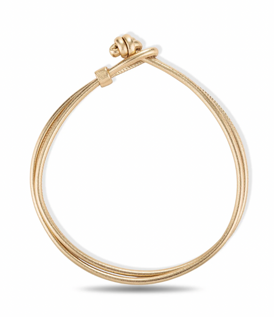 Gold Double Italian Nappa Leather Torque