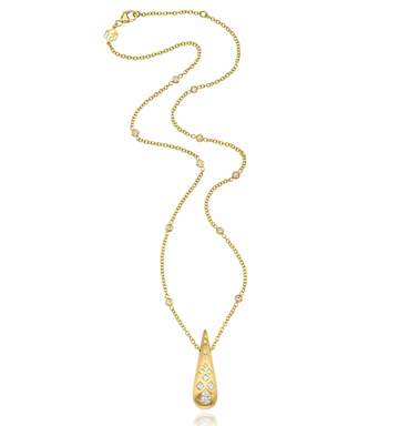 Drop Necklace with Diamond Chain