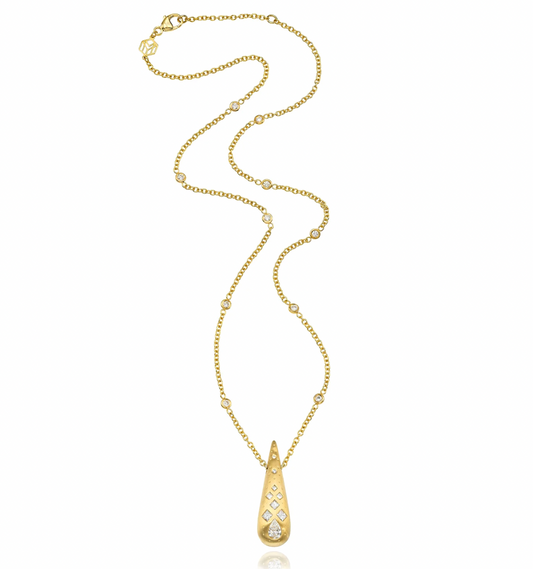 Drop Necklace with Diamond Chain