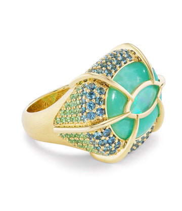 Evil Eye Chrysoprase Ombre Ring