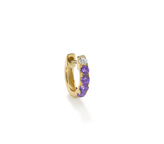 Medium Orb Hoop with Amethyst