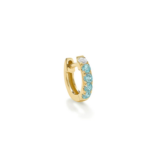 Medium Orb Hoop with Blue Topaz