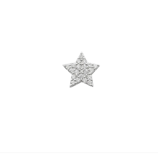 Large Star Stud with Diamonds