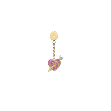 Cupid's Heart Wishback with Pink Sapphires and Diamonds