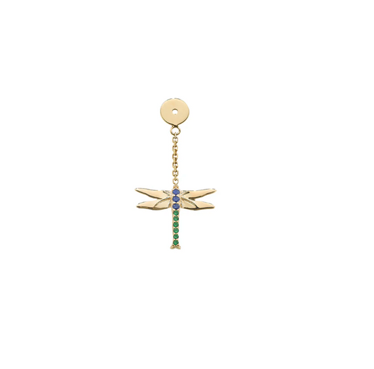 Dragonfly Wishback with Tsavorites and Blue Sapphires
