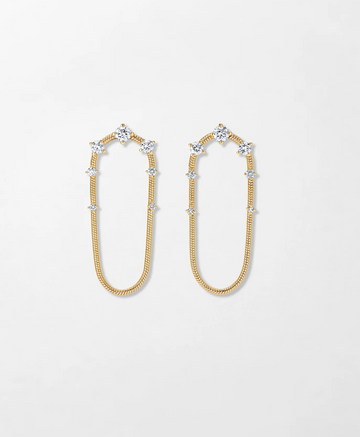 Diamonds On Single Chain Short Earrings