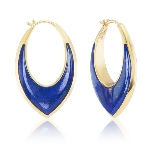 Stardust Inlay Hoops - Lapis