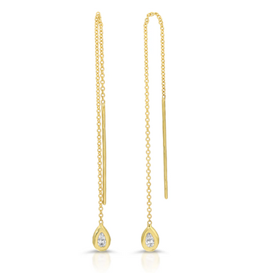 Nesting Gem Drop Earrings - Pear Diamond