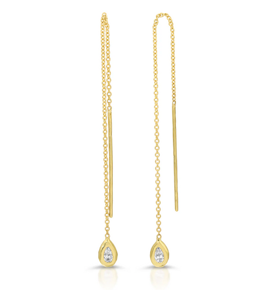 Nesting Gem Drop Earrings - Pear Diamond