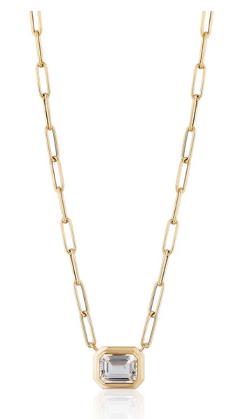 Manhattan Rock Crystal Emerald Cut Necklace