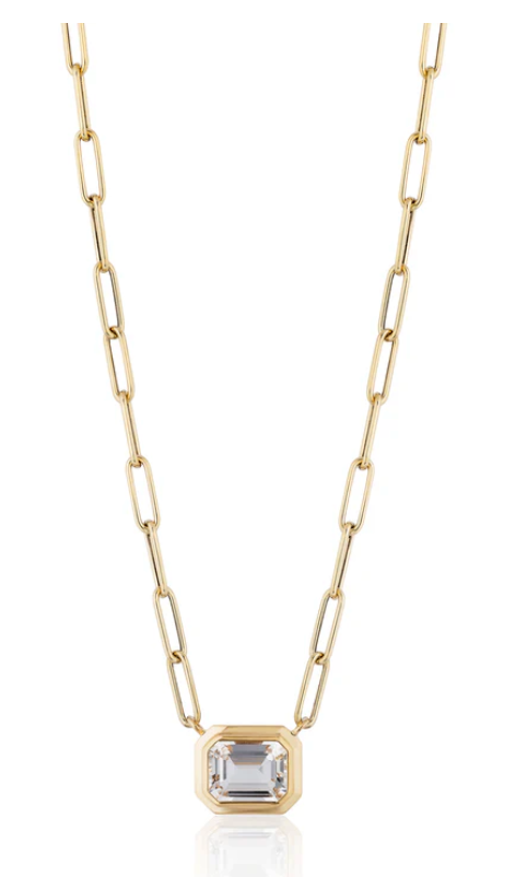 Manhattan Rock Crystal Emerald Cut Necklace