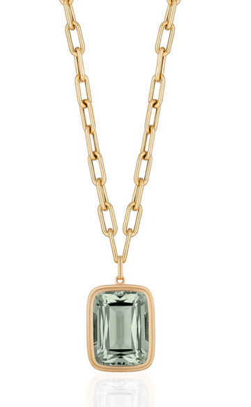 Manhattan Prasiolite Cushion Cut Necklace