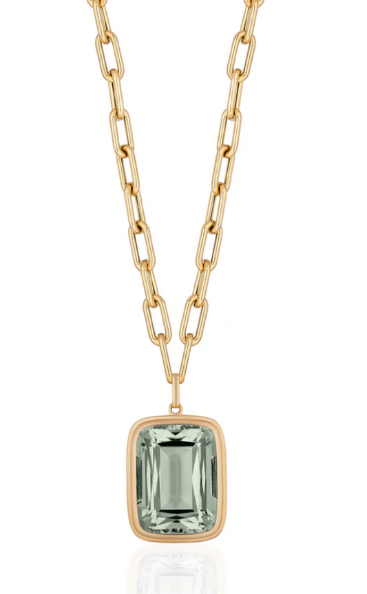 Manhattan Prasiolite Cushion Cut Necklace