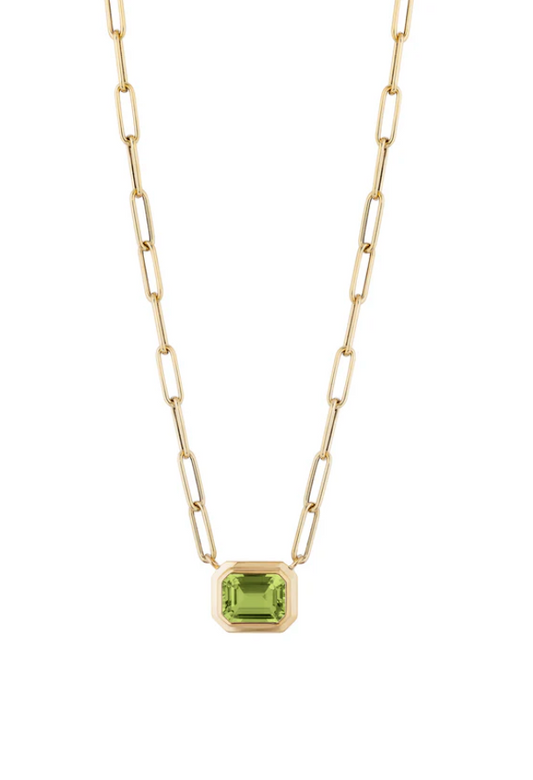 Manhattan Emerald Cut Peridot Necklace