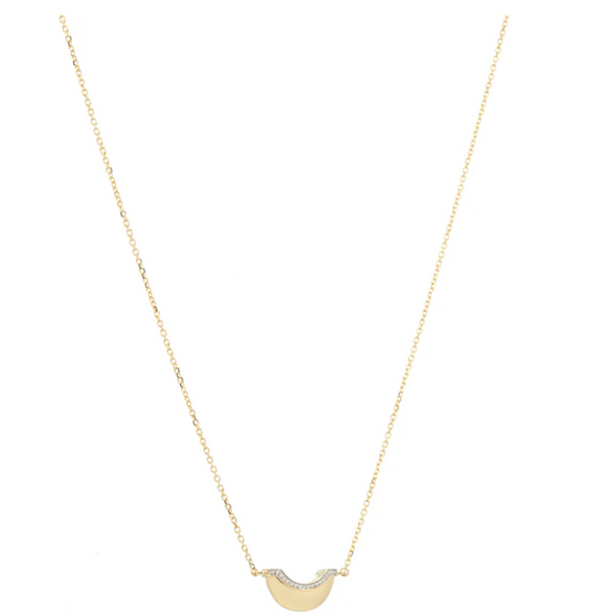 Luna Mini Diamond Pave Detail Necklace