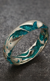 Shark Band (5mm) Green Rhodium