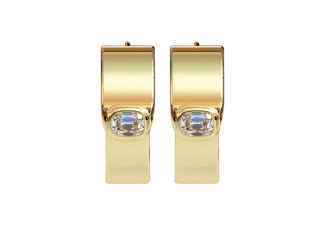 Facet Diamond Hoops