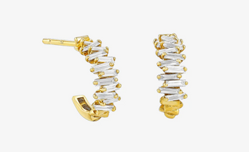 Classic Diamond Zigzag Mini Hoops
