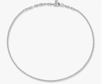 Classic 18K White Gold Diamond Tennis Necklace