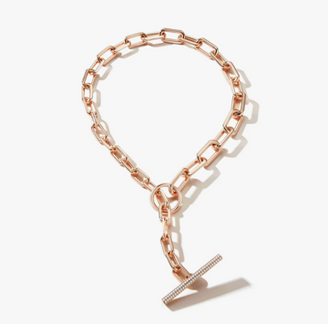 Saxon 18k Yellow Gold Graduating Jumbo Link Diamond Toggle Necklace