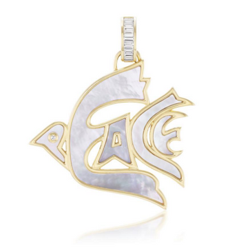 PEACE Dove Pendant Mother of Pearl