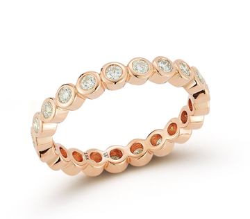 Classic 18K Yellow Gold Bezel Set Diamond Ring 0.58 cts
