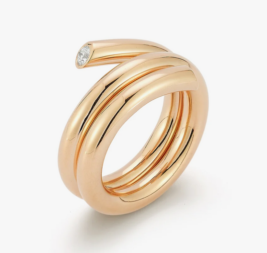 Thoby Rose Gold & Diamond Spiral Ring