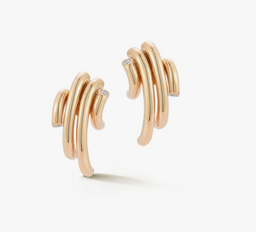 Thoby 18K Yellow Gold and Diamond Spiral Small Earrings