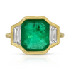 Emerald and Diamond Trio Ring