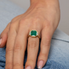 Emerald and Diamond Trio Ring