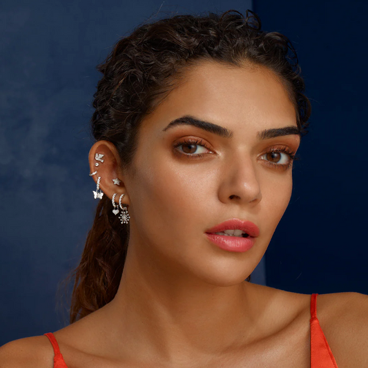 Large Star Stud with Diamonds