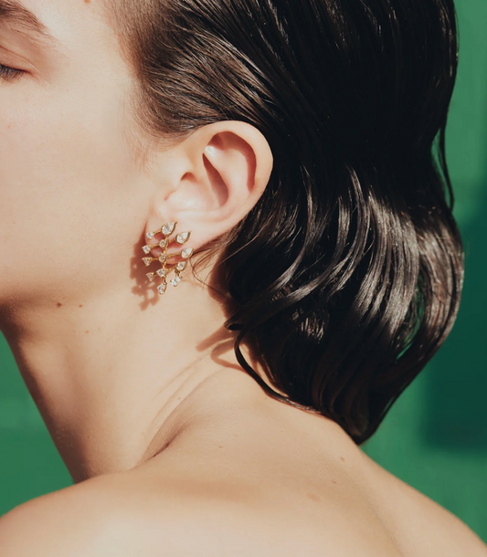 Flare Small Earrings With Diamonds