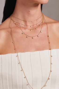 Tiny Floating Diamond Necklace