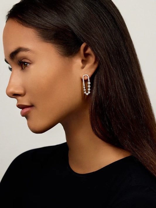 Small Stella Ellipse Diamond Earrings
