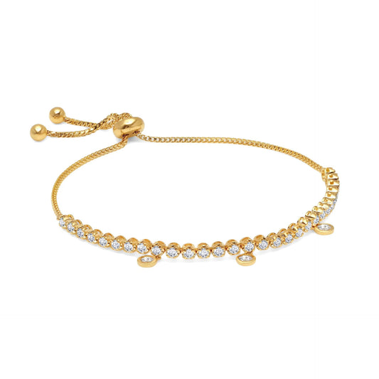 Floating Diamond Bolo Bracelet in Yellow Gold