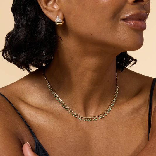 Jupe Necklace with Emeralds