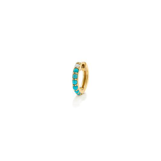 Midi Orb Hoop, Turquoise + Diamonds