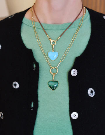 Turquoise Victorian Heart Charm