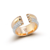 Thoby Rose Gold and White Diamond 2 Row Tubular Ring